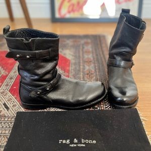 Rag & Bone Black Moto Boots Size 8 / IT38